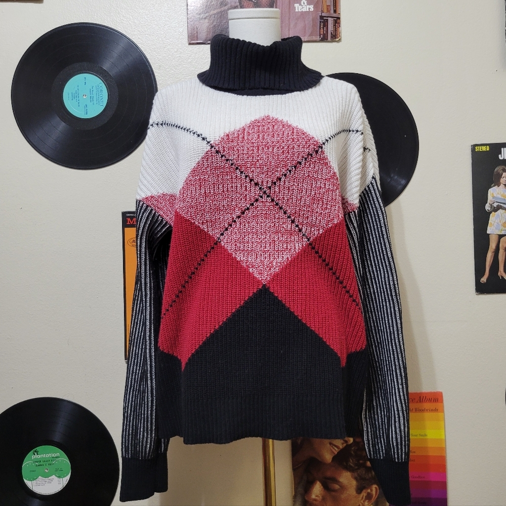 Tribal | Argyle Turtleneck Sweater